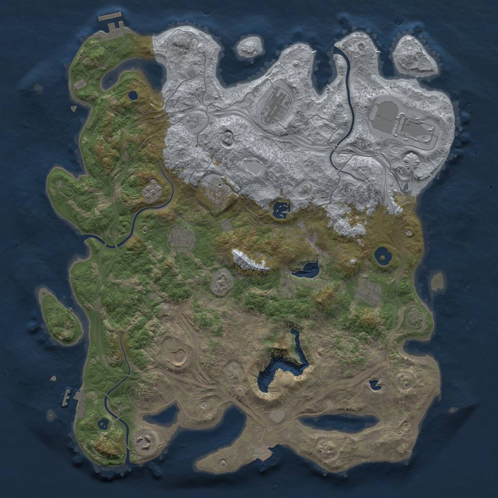 Rust Map: Procedural Map, Size: 4300, Seed: 28161558, 15 Monuments