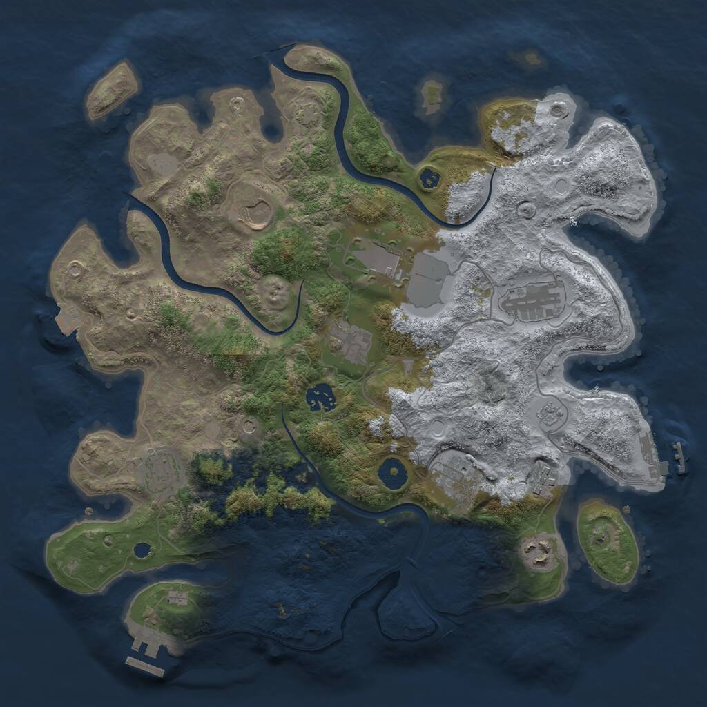 Rust Map: Procedural Map, Size: 3600, Seed: 6542379, 15 Monuments