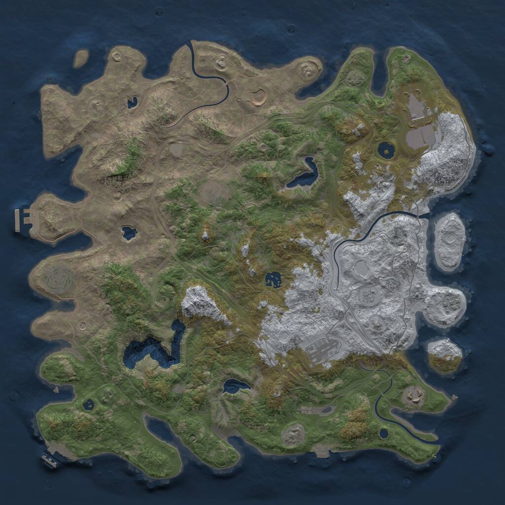 Rust Map: Procedural Map, Size: 4500, Seed: 485422448, 15 Monuments