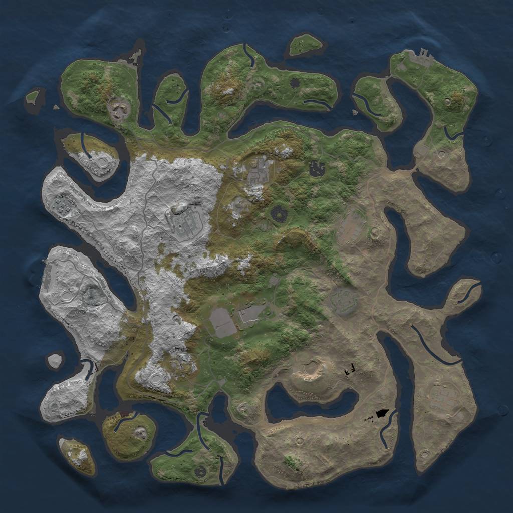 Rust Map: Procedural Map, Size: 4500, Seed: 607900946, 22 Monuments