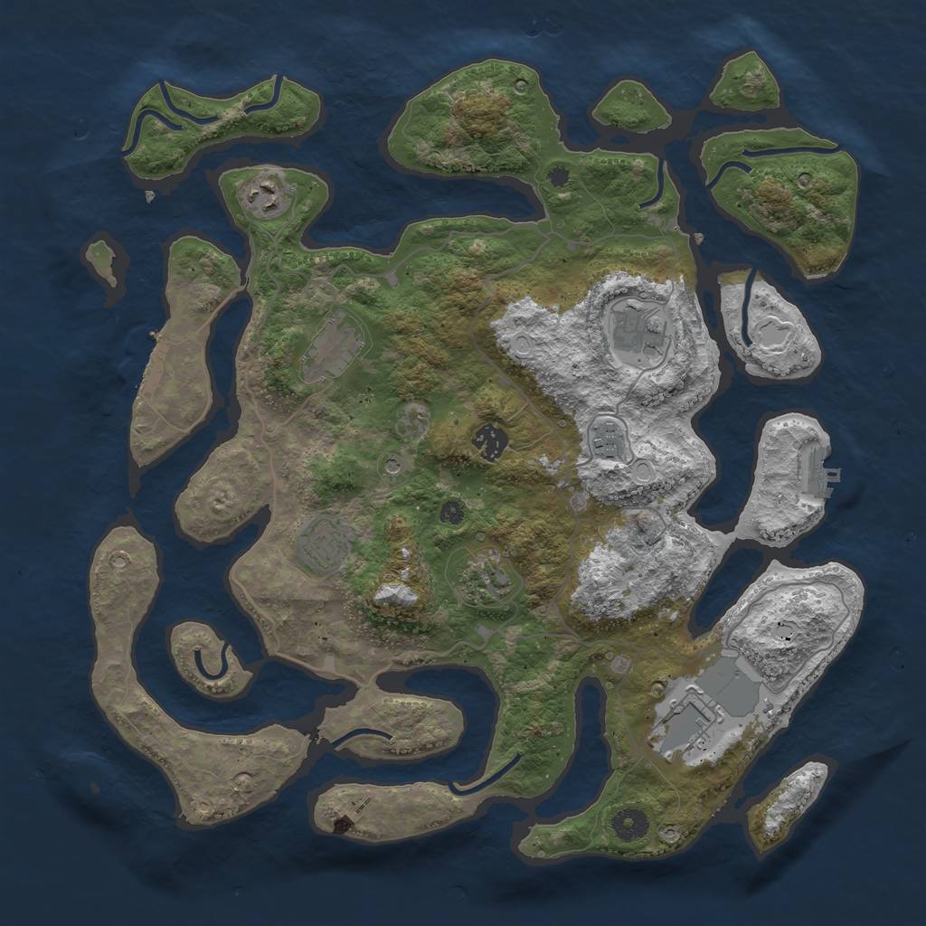 Rust Map: Procedural Map, Size: 4000, Seed: 575908, 19 Monuments
