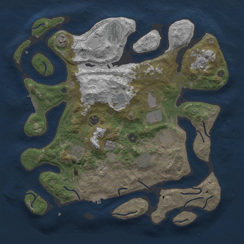 Rust Map: Procedural Map, Size: 4000, Seed: 22379, 21 Monuments