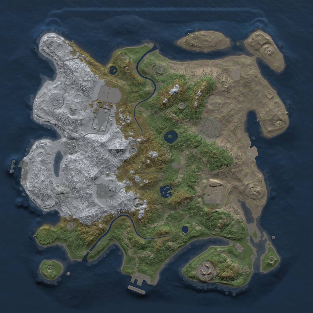 Rust Map: Procedural Map, Size: 3600, Seed: 1526422089, 13 Monuments
