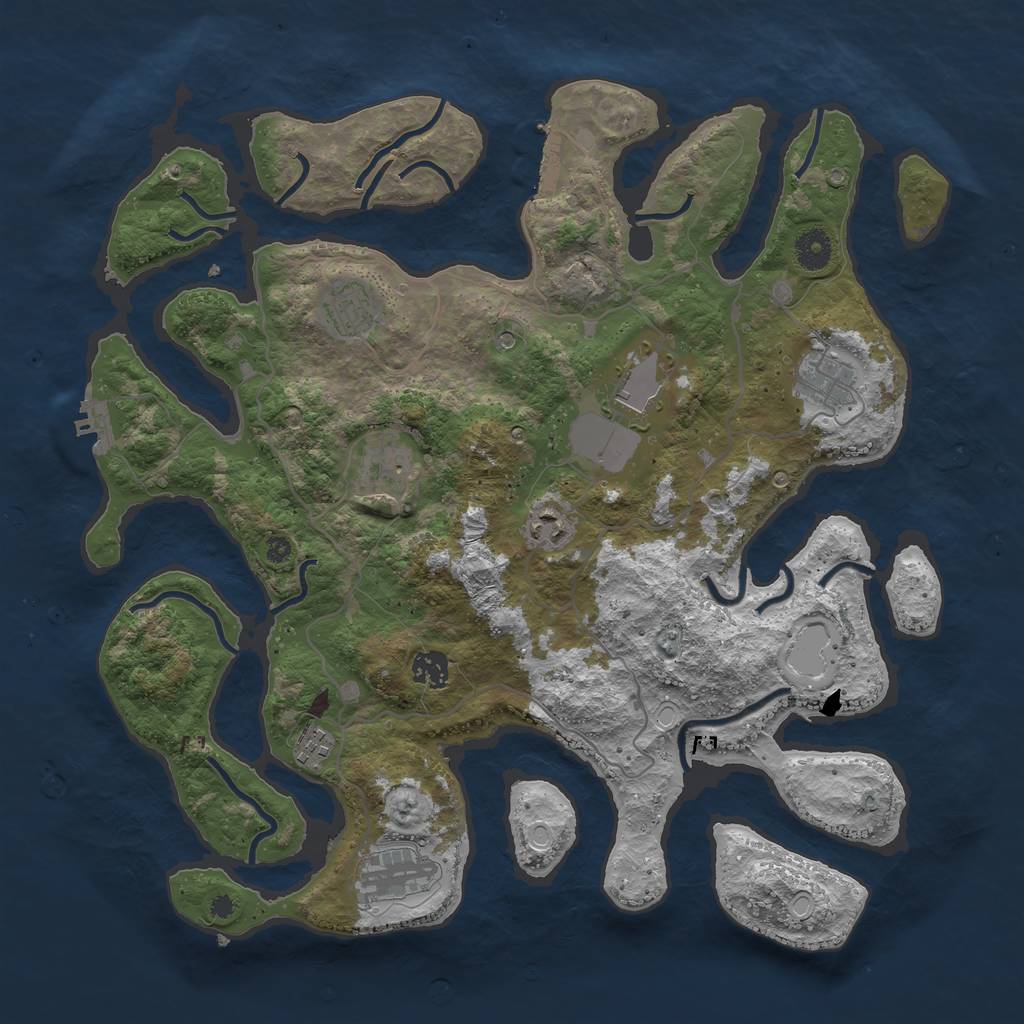 Rust Map: Procedural Map, Size: 4000, Seed: 67386, 19 Monuments