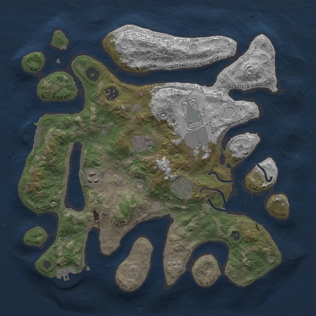 Rust Map: Procedural Map, Size: 3500, Seed: 817006562, 17 Monuments