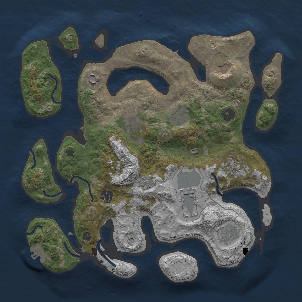 Rust Map: Procedural Map, Size: 3500, Seed: 2930, 20 Monuments