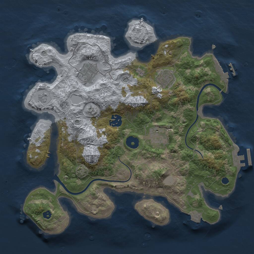Rust Map: Procedural Map, Size: 3000, Seed: 1475, 10 Monuments