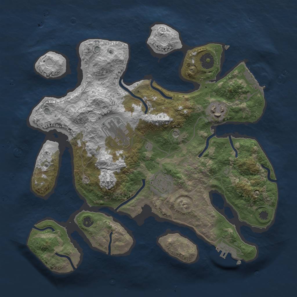 Rust Map: Procedural Map, Size: 3000, Seed: 1475, 14 Monuments