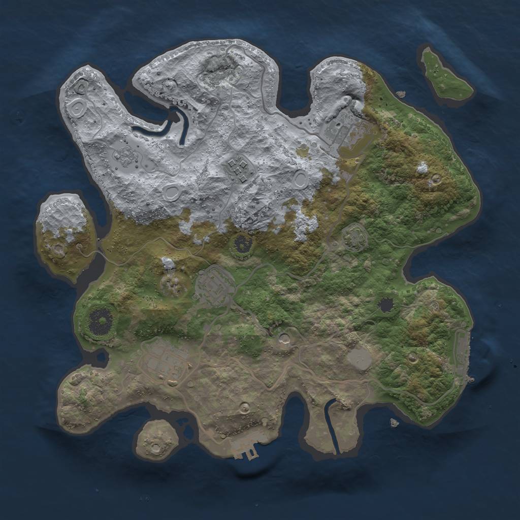 Rust Map: Procedural Map, Size: 3000, Seed: 1770049543, 12 Monuments