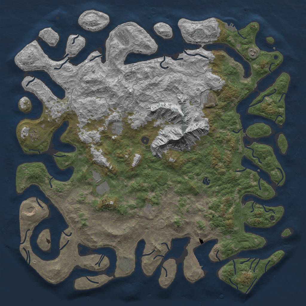 Rust Map: Procedural Map, Size: 6000, Seed: 1976, 22 Monuments
