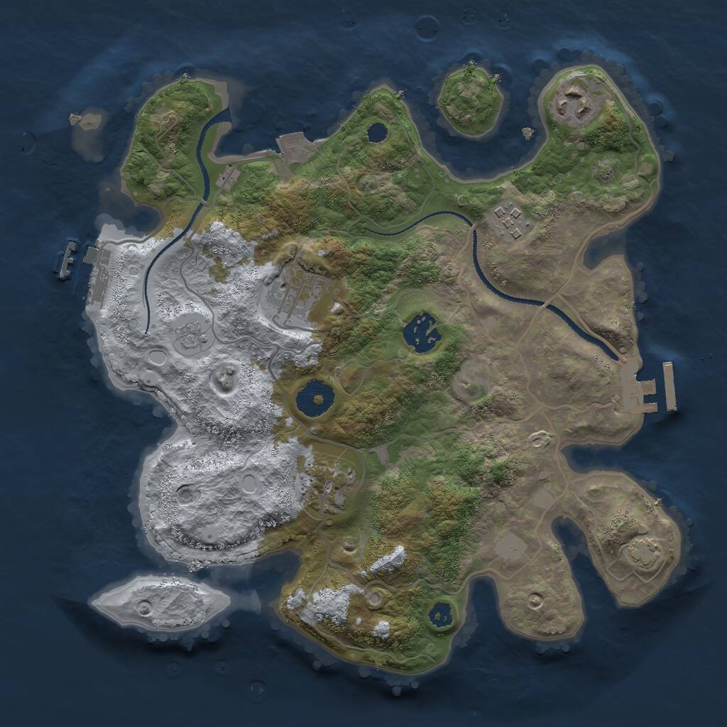 Rust Map: Procedural Map, Size: 3000, Seed: 148621526, 10 Monuments