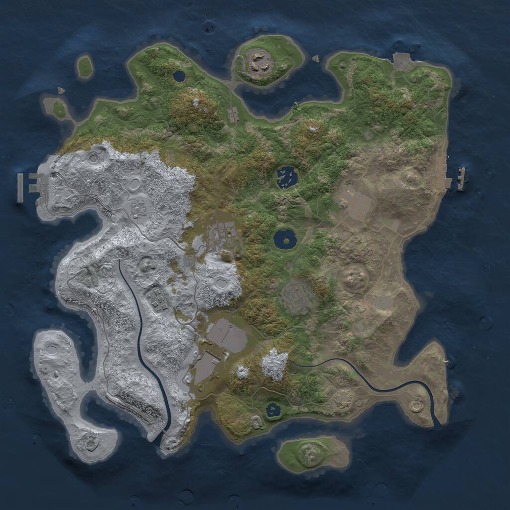 Rust Map: Procedural Map, Size: 3500, Seed: 8541515, 13 Monuments