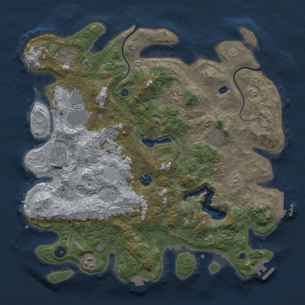 Rust Map: Procedural Map, Size: 4000, Seed: 479051, 14 Monuments