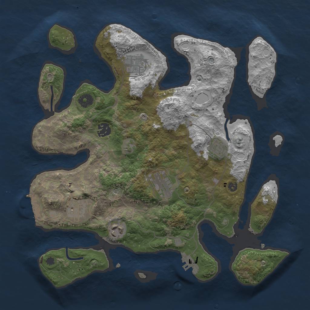 Rust Map: Procedural Map, Size: 3300, Seed: 79744512, 17 Monuments