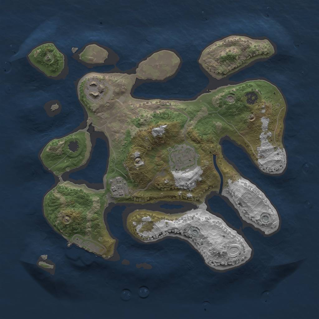 Rust Map: Procedural Map, Size: 2600, Seed: 711189, 12 Monuments