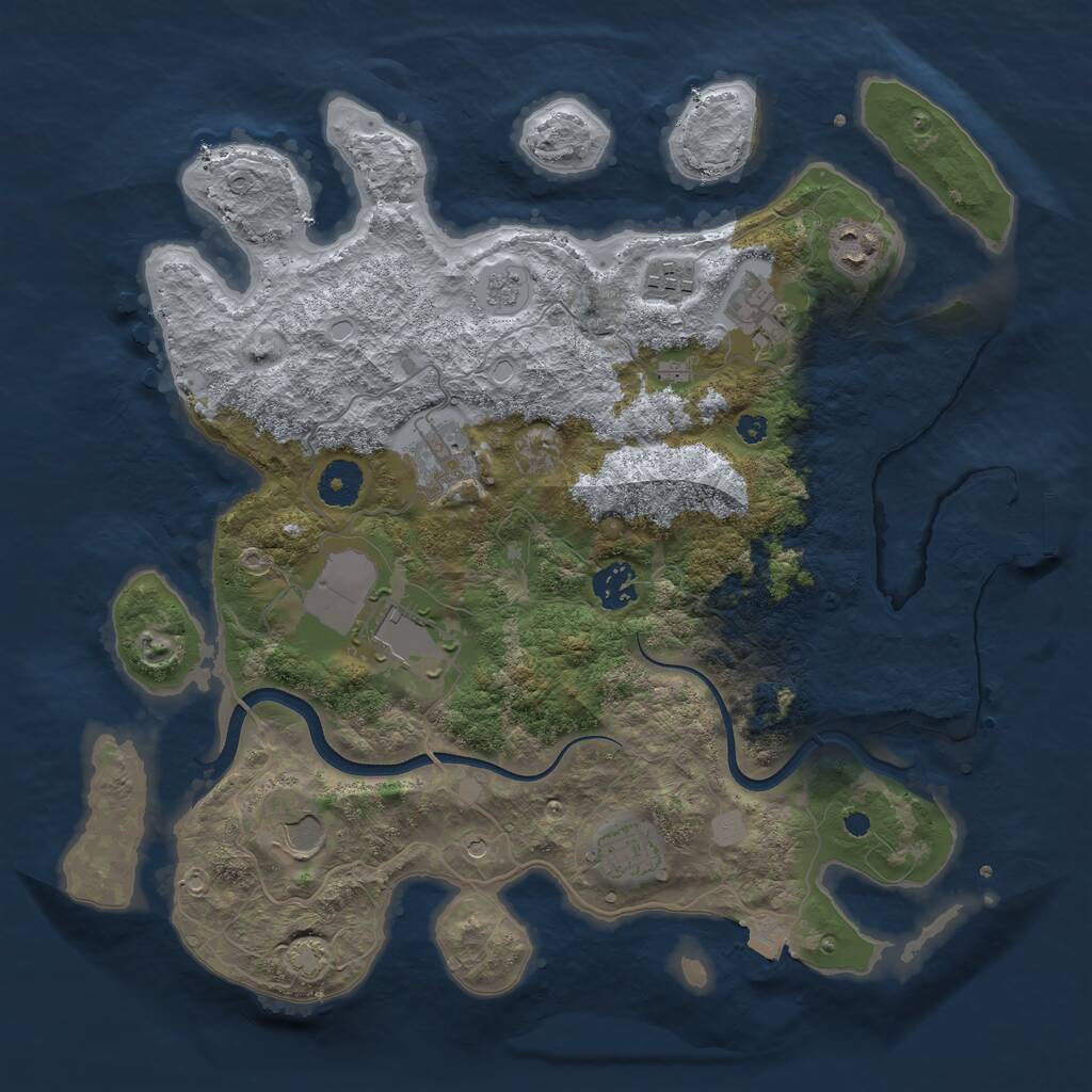 Rust Map: Procedural Map, Size: 3600, Seed: 1683292346, 13 Monuments