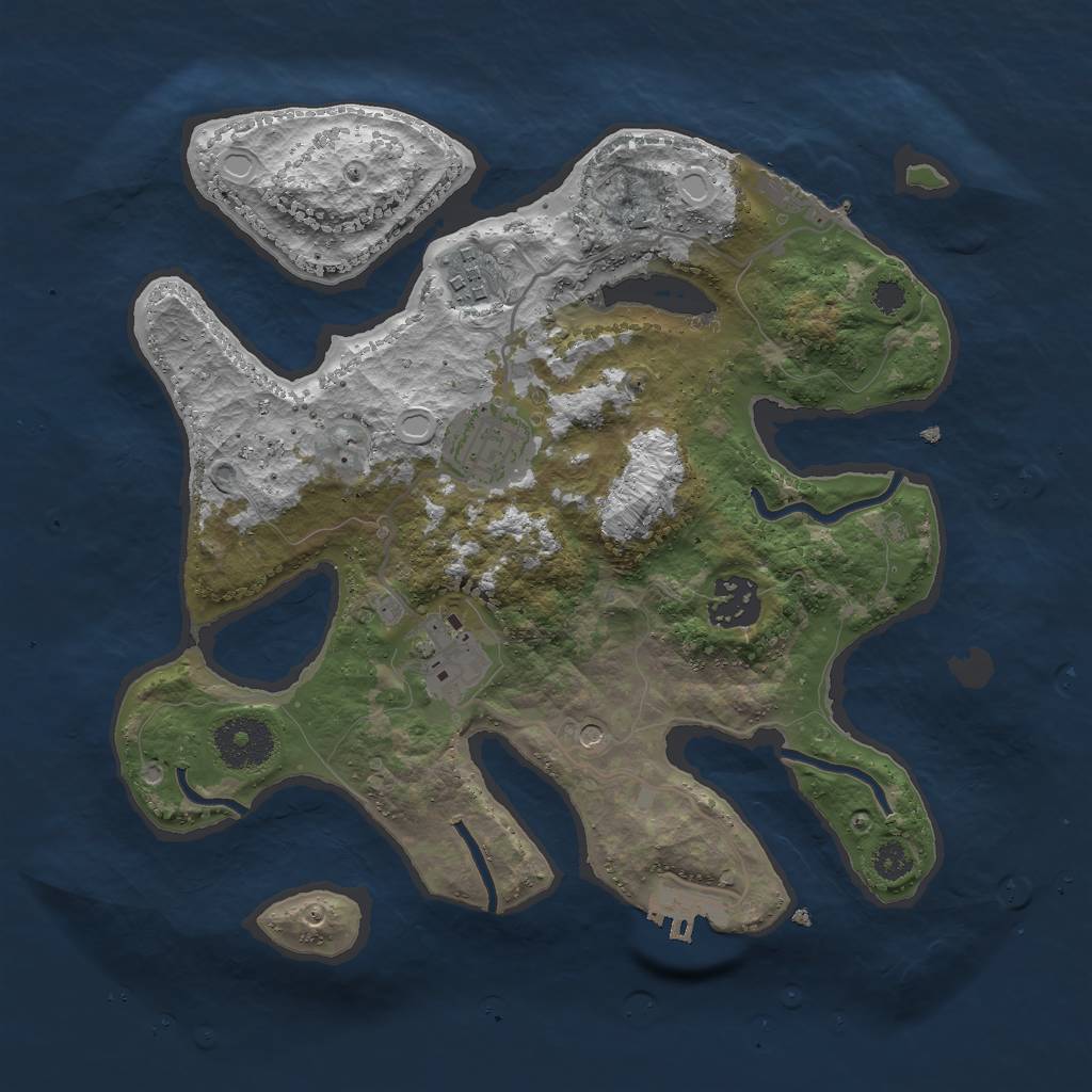 Rust Map: Procedural Map, Size: 3000, Seed: 346366, 15 Monuments