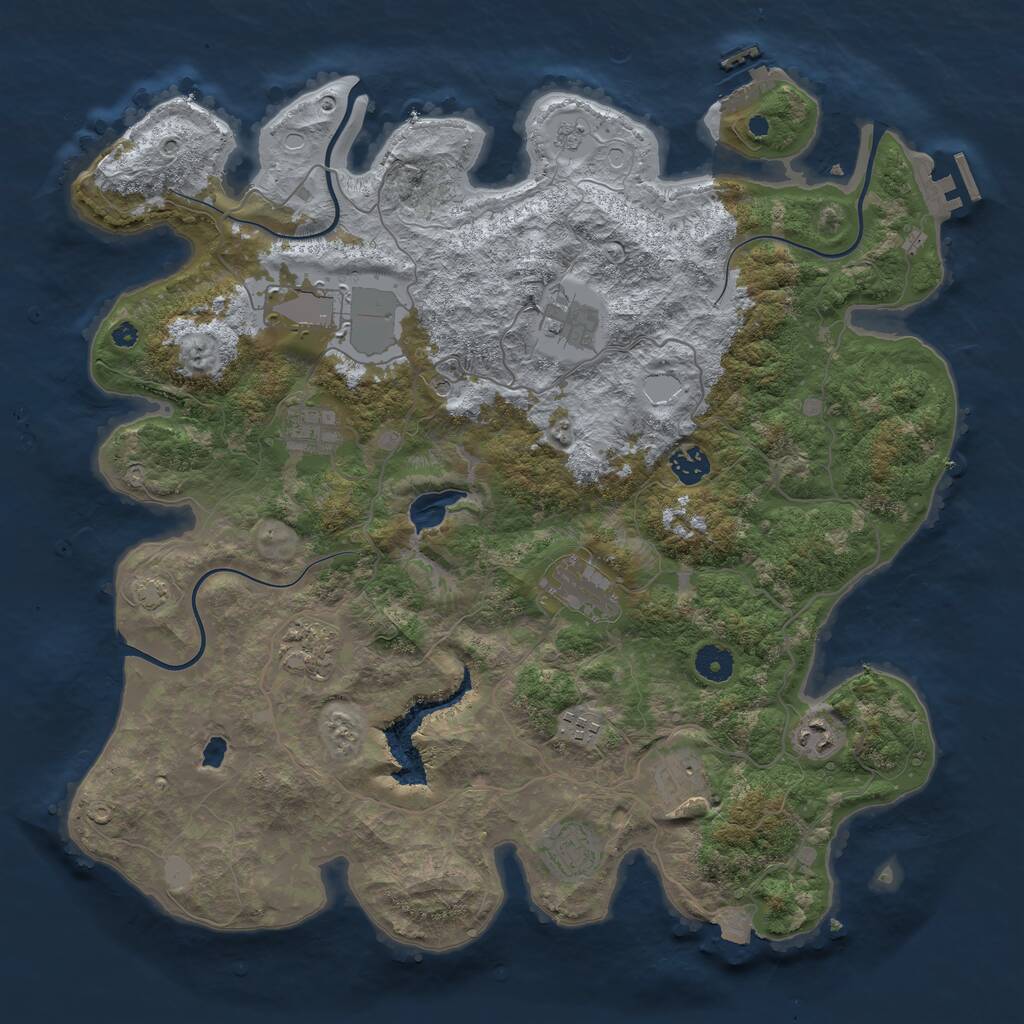 Rust Map: Procedural Map, Size: 4100, Seed: 45576234, 16 Monuments