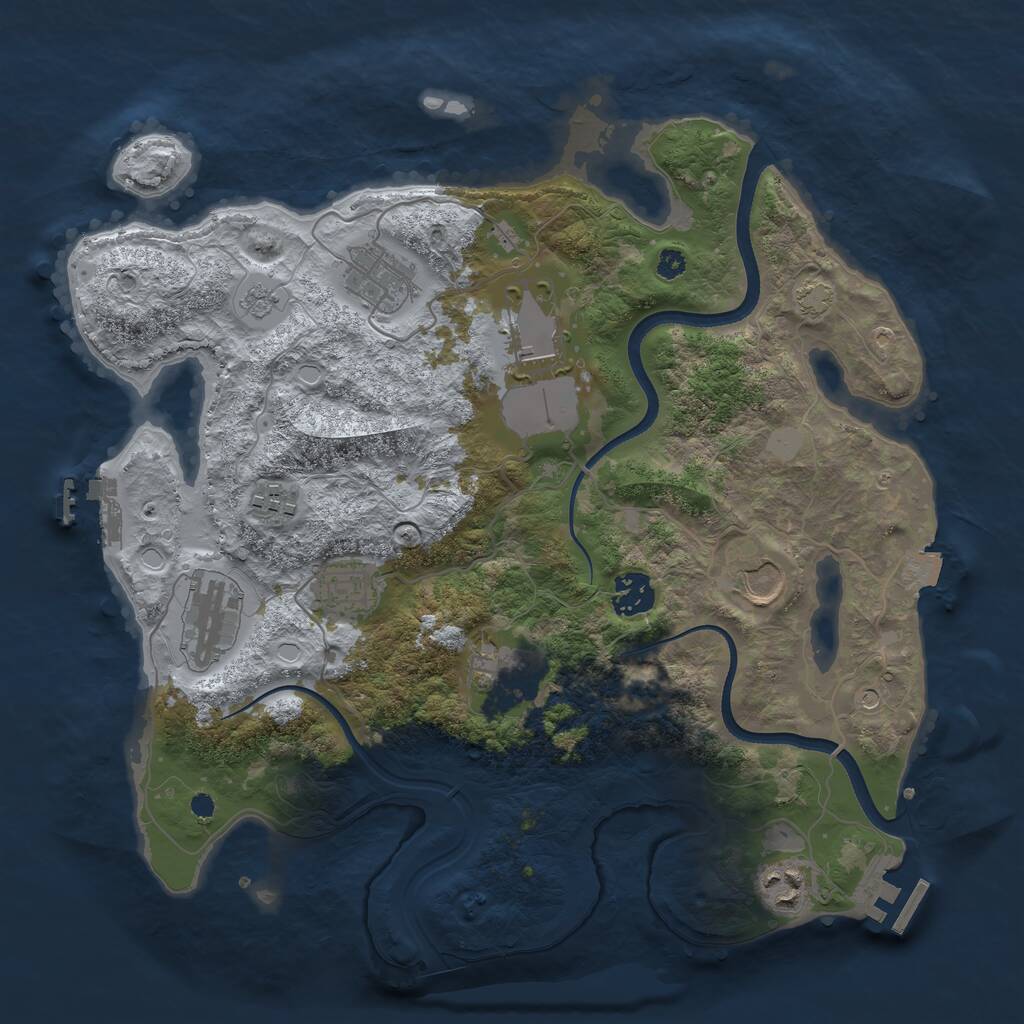 Rust Map: Procedural Map, Size: 3500, Seed: 34679283, 15 Monuments