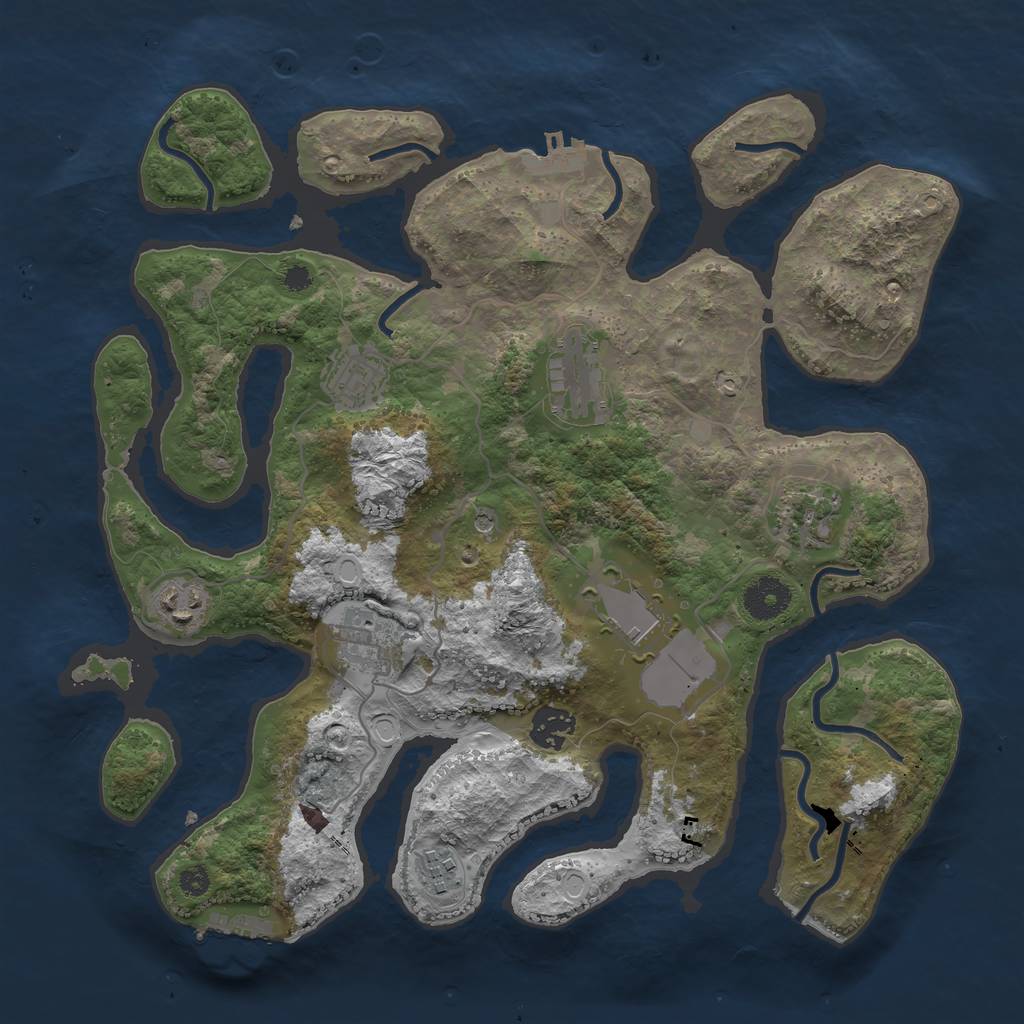 Rust Map: Procedural Map, Size: 3500, Seed: 115977217, 19 Monuments