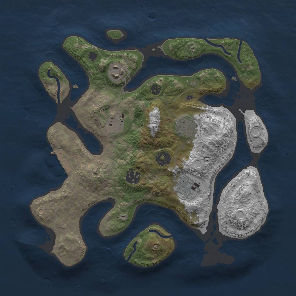 Rust Map: Procedural Map, Size: 3000, Seed: 147962425, 14 Monuments