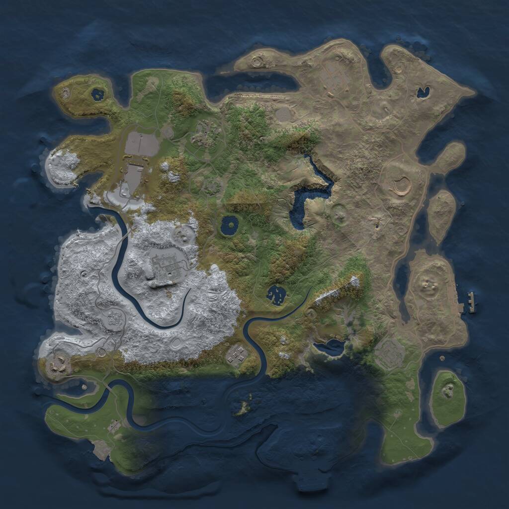 Rust Map: Procedural Map, Size: 4000, Seed: 197592, 15 Monuments