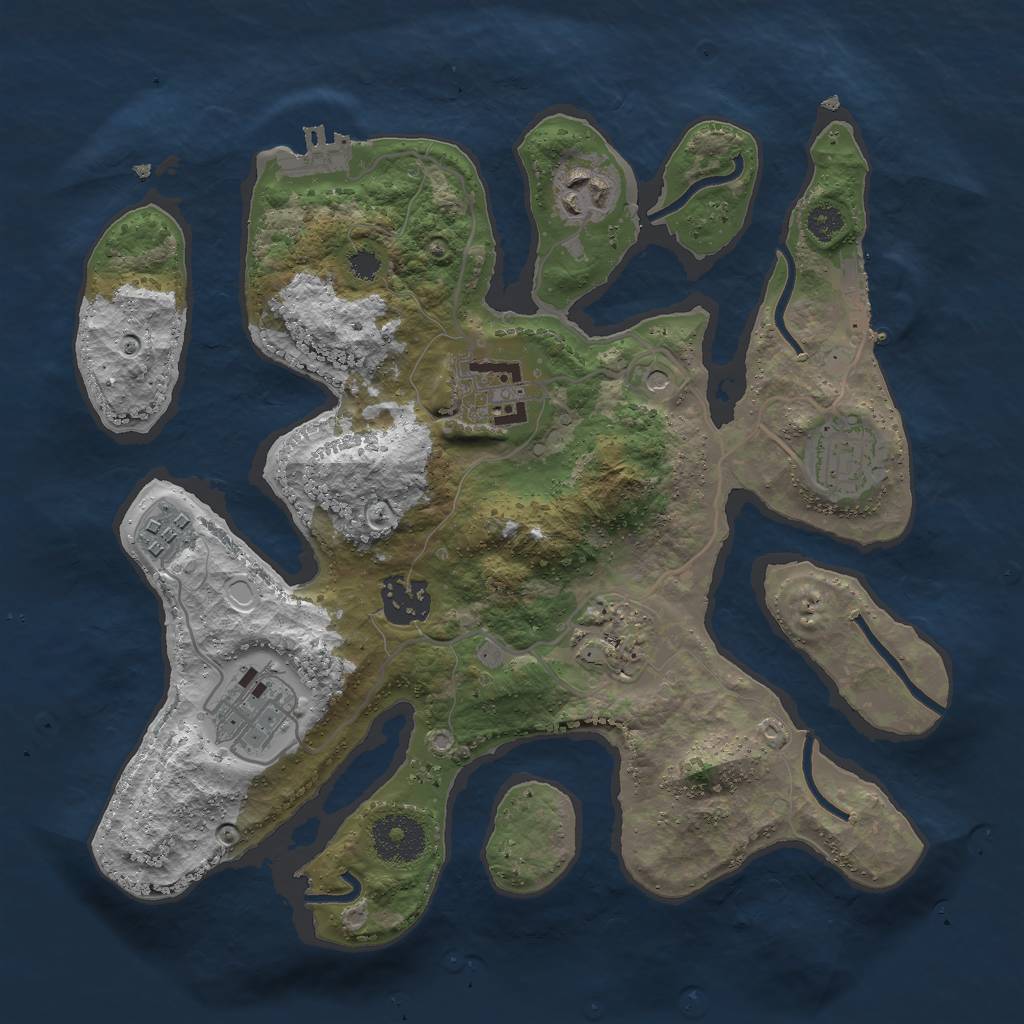 Rust Map: Procedural Map, Size: 3000, Seed: 938978245, 18 Monuments