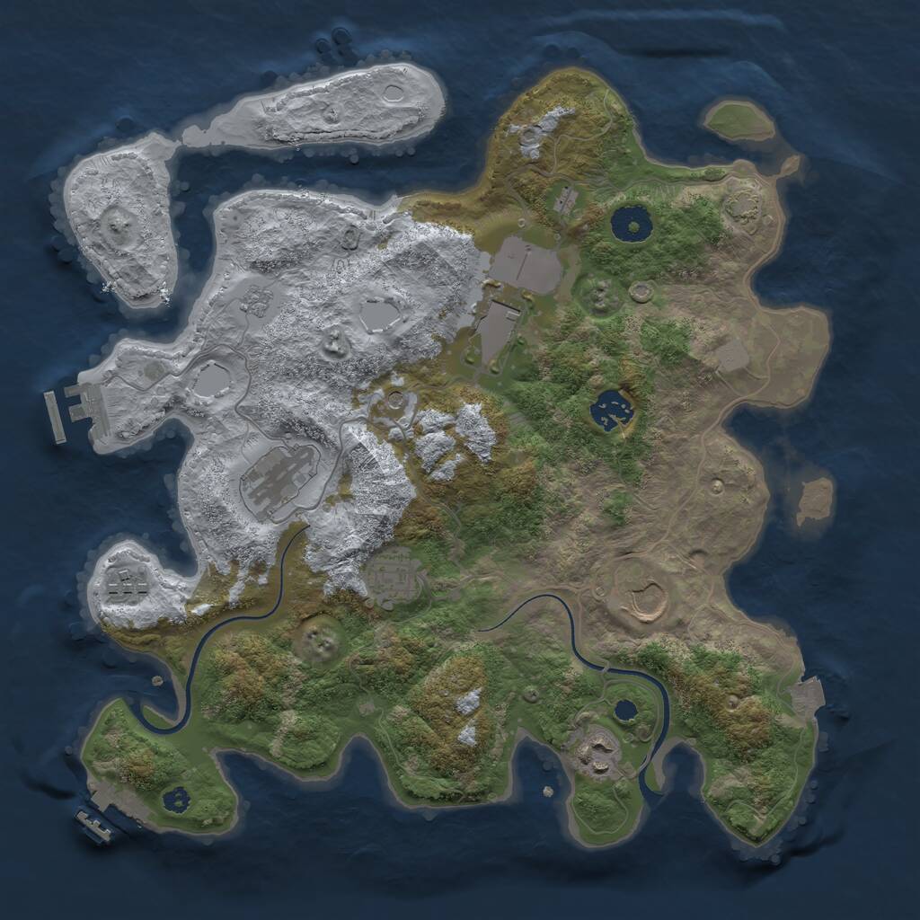 Rust Map: Procedural Map, Size: 3500, Seed: 311712134, 13 Monuments