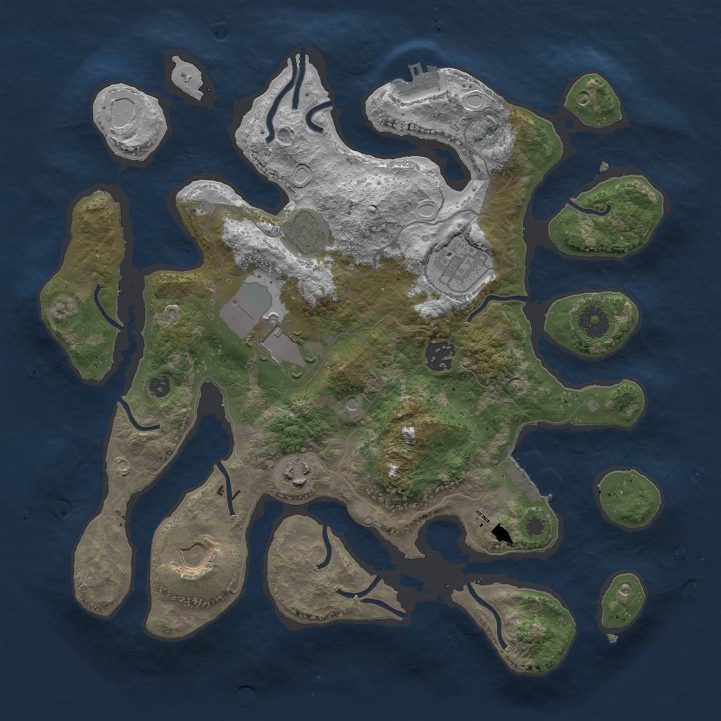 Rust Map: Procedural Map, Size: 3550, Seed: 1950, 17 Monuments