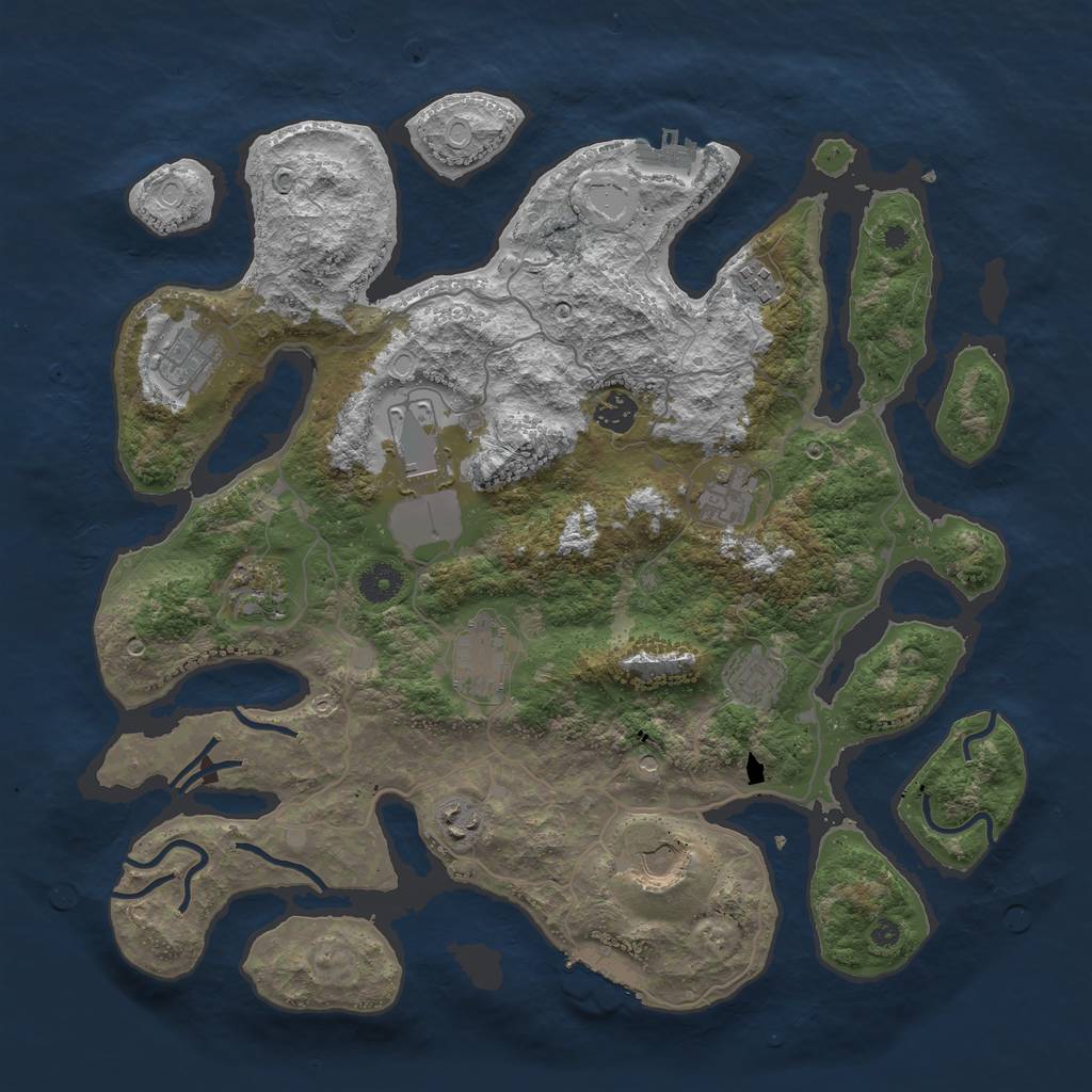 Rust Map: Procedural Map, Size: 4000, Seed: 894864738, 21 Monuments