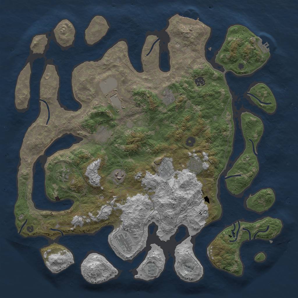 Rust Map: Procedural Map, Size: 4500, Seed: 234732, 21 Monuments