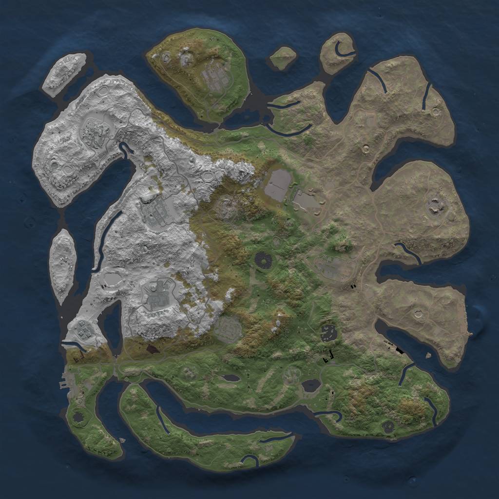 Rust Map: Procedural Map, Size: 4250, Seed: 111104, 21 Monuments