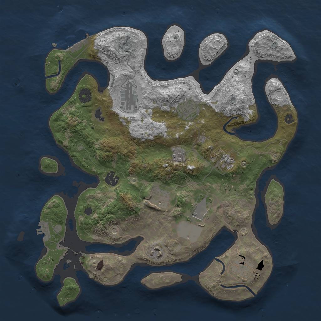 Rust Map: Procedural Map, Size: 3500, Seed: 6359998, 20 Monuments