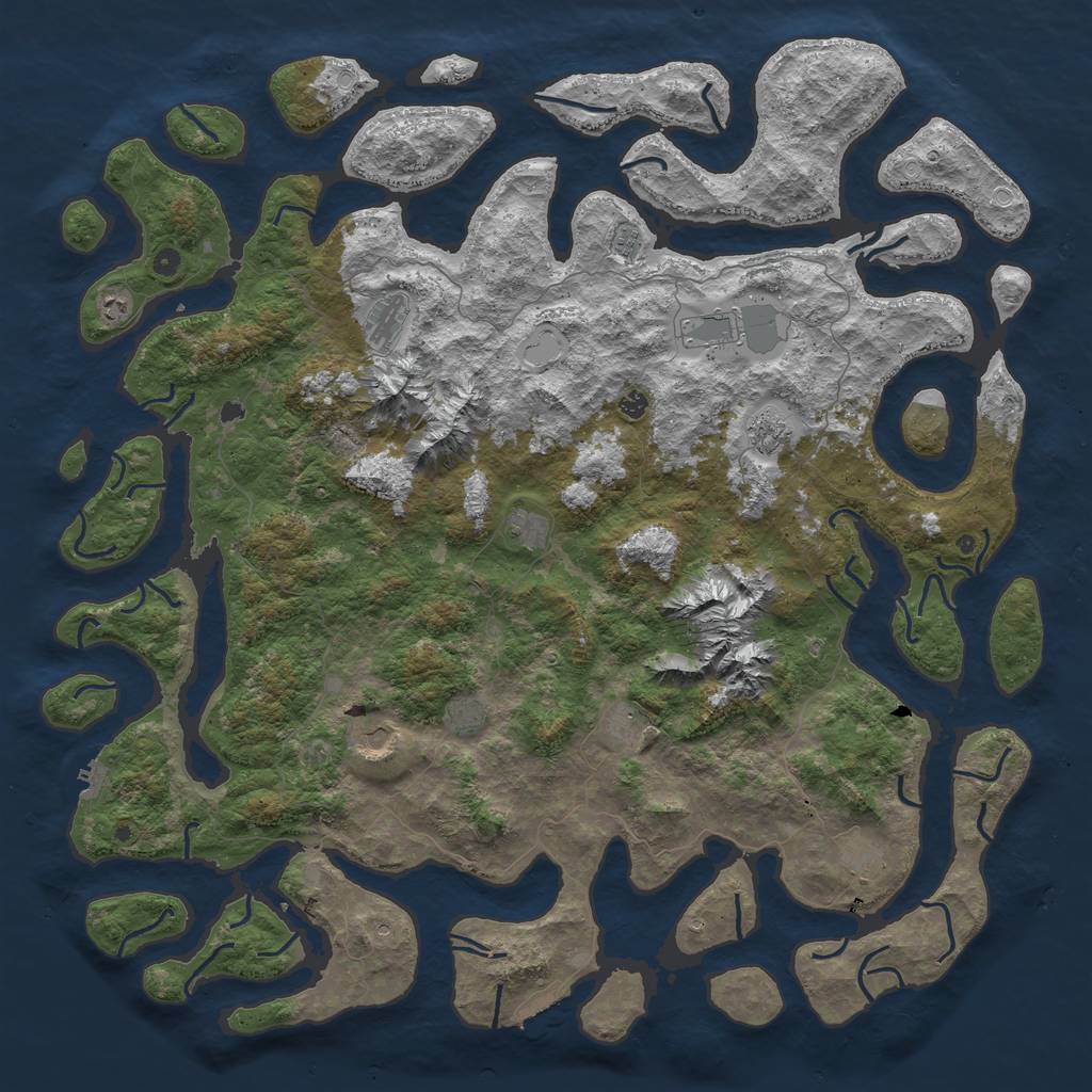 Rust Map: Procedural Map, Size: 6000, Seed: 3242351, 22 Monuments
