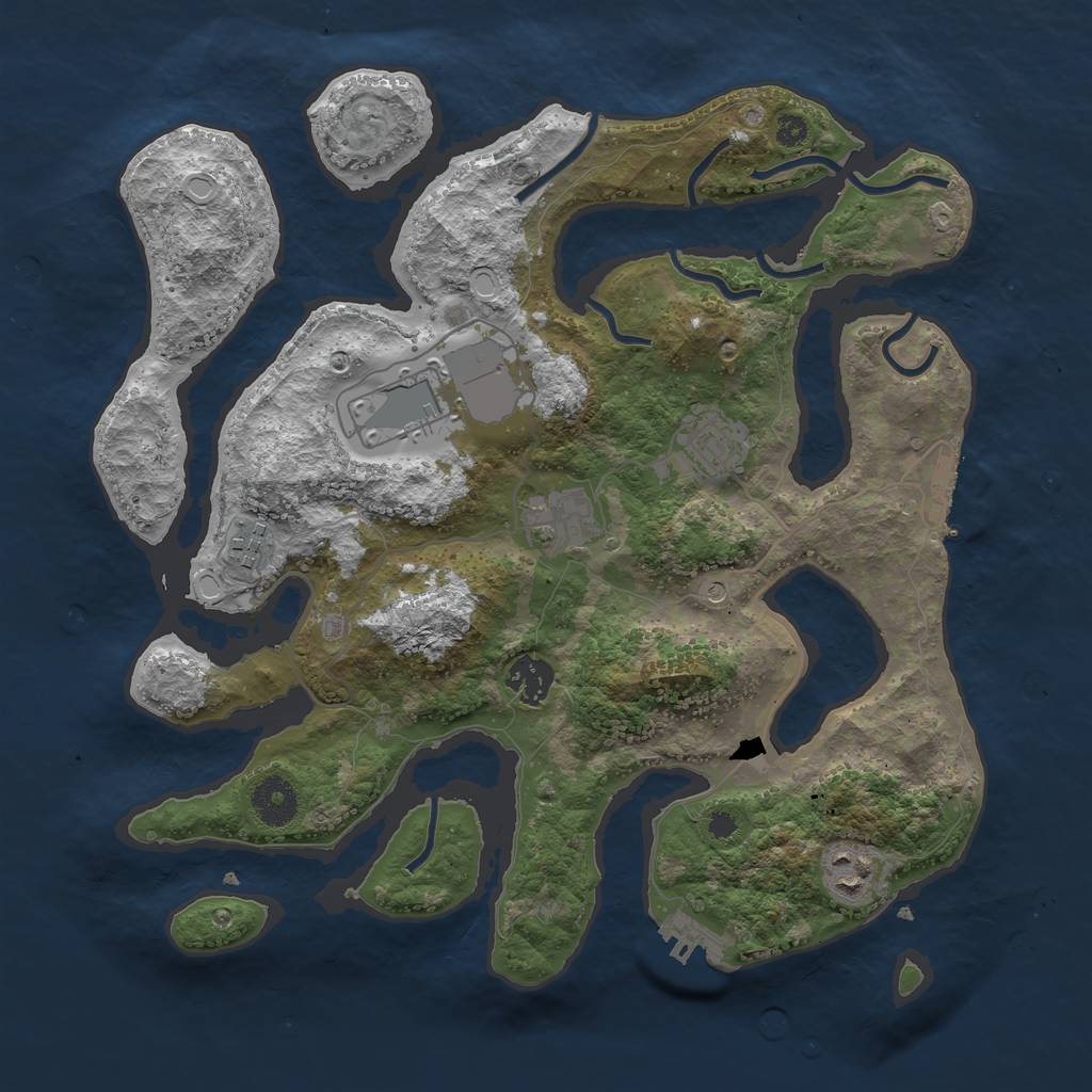 Rust Map: Procedural Map, Size: 3500, Seed: 99118822, 17 Monuments
