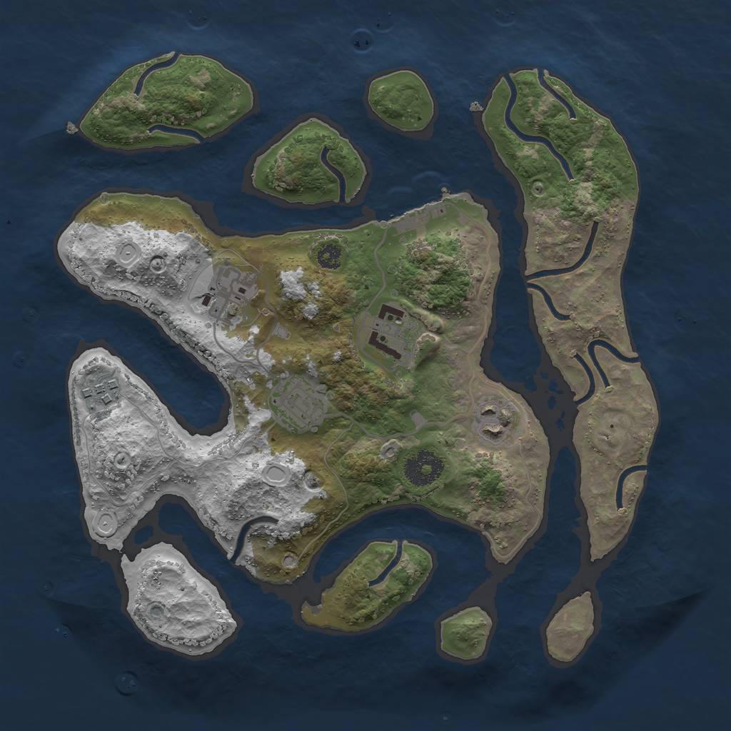 Rust Map: Procedural Map, Size: 3000, Seed: 1169414802, 14 Monuments