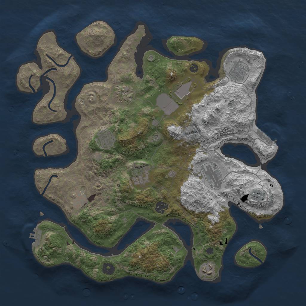 Rust Map: Procedural Map, Size: 3700, Seed: 8000, 21 Monuments