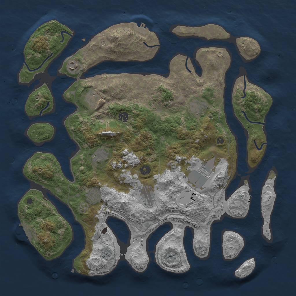 Rust Map: Procedural Map, Size: 4250, Seed: 363700, 20 Monuments