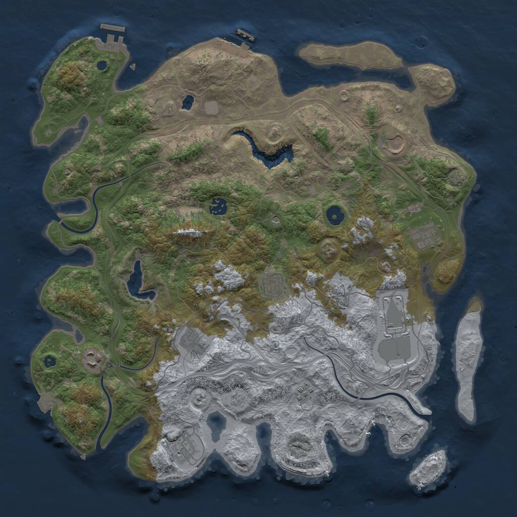 Rust Map: Procedural Map, Size: 4250, Seed: 363700, 16 Monuments