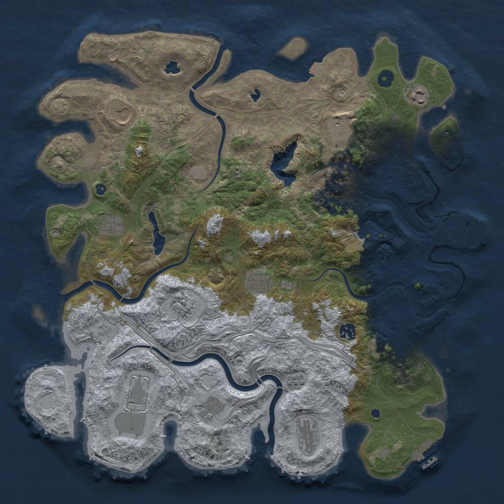 Rust Map: Procedural Map, Size: 4500, Seed: 37, 17 Monuments