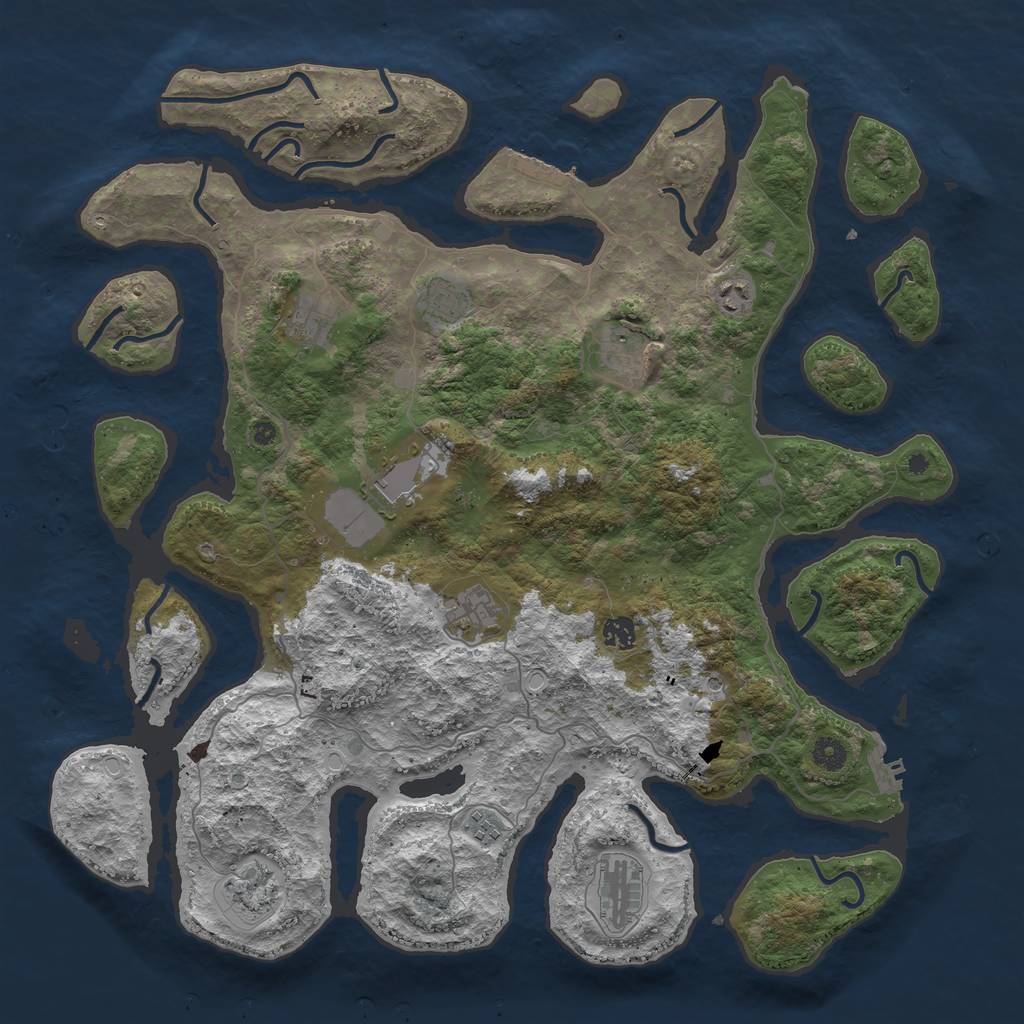 Rust Map: Procedural Map, Size: 4500, Seed: 37, 21 Monuments