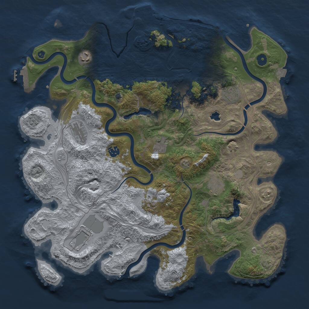 Rust Map: Procedural Map, Size: 4250, Seed: 889075, 15 Monuments