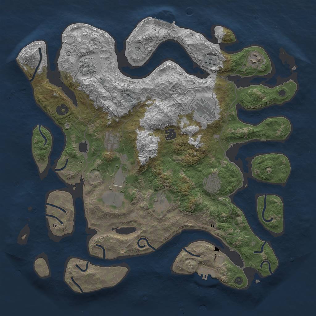 Rust Map: Procedural Map, Size: 4000, Seed: 42605924, 20 Monuments