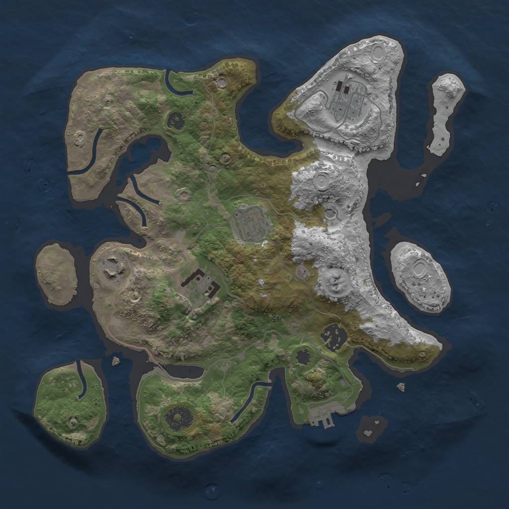 Rust Map: Procedural Map, Size: 3000, Seed: 1994420420, 15 Monuments