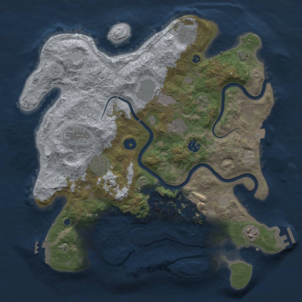 Rust Map: Procedural Map, Size: 3700, Seed: 1787444673, 15 Monuments