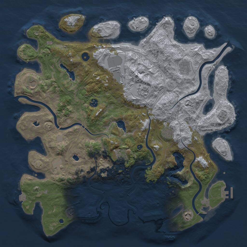 Rust Map: Procedural Map, Size: 4500, Seed: 7839996, 16 Monuments