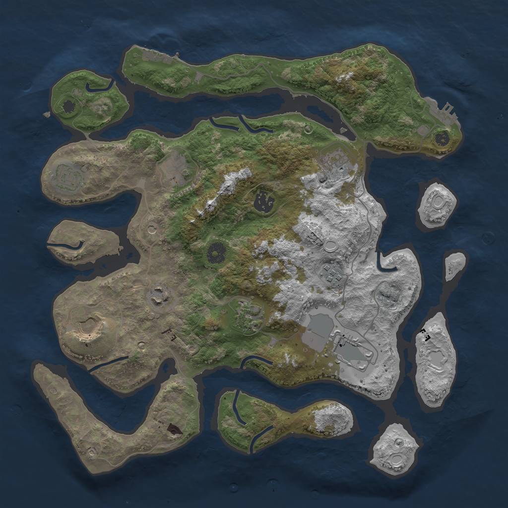 Rust Map: Procedural Map, Size: 3700, Seed: 104, 20 Monuments