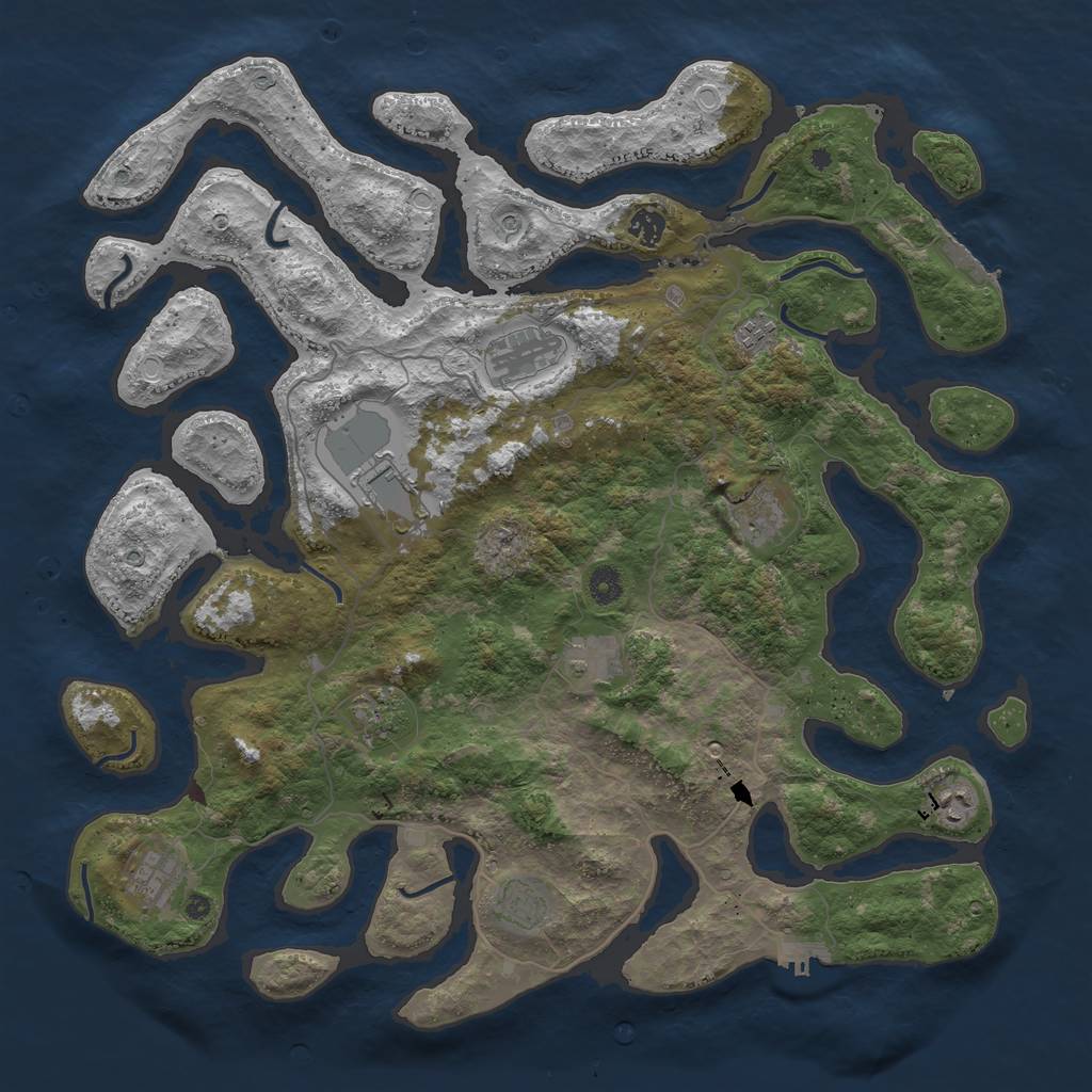 Rust Map: Procedural Map, Size: 4500, Seed: 547232699, 21 Monuments