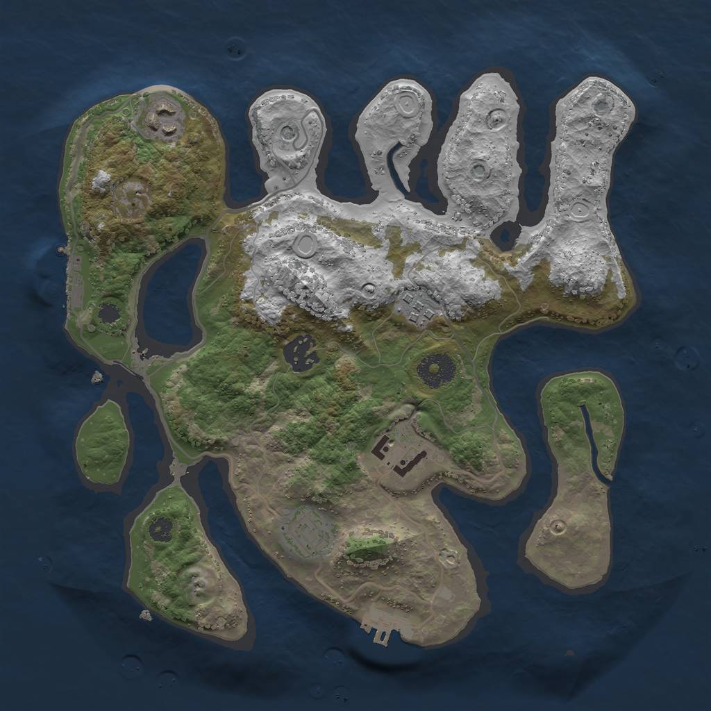 Rust Map: Procedural Map, Size: 3000, Seed: 74964072, 16 Monuments