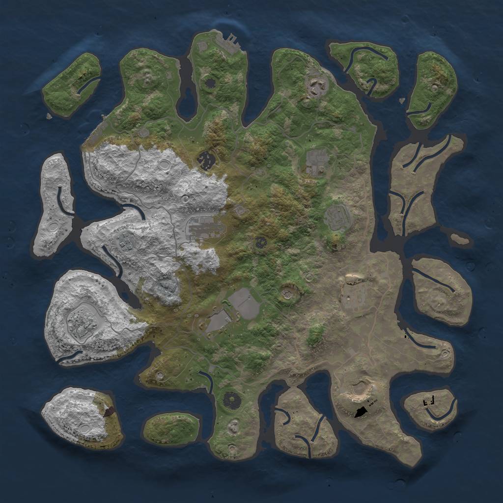 Rust Map: Procedural Map, Size: 4200, Seed: 66, 21 Monuments